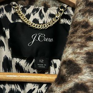 J. Crew Leopard Topcoat -Size 12